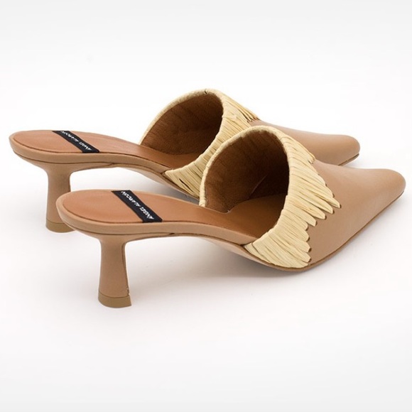 Angel Alarcon GRABLE size 39 / US 8 beige heeled pointed toe mule made in Spain - Picture 4 of 6